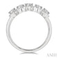 1 Ctw Pear Shape 5 Stone Pear & Round Cut Diamond Halo Wedding Band in 14K White Gold