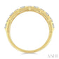 7/8 Ctw Triangle Pattern Round Cut Diamond Half Eternity Fashion Band in 14K Yellow Gold