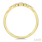 1/8 Ctw Curvy Chevron Leaf Motif Round Cut Diamond Fashion Band in 14K Yellow Gold