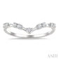 1/5 Ctw Chevron Spaced Round Cut Diamond Fashion Band in 14K White Gold