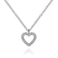 Gabriel & Co. 14K White Gold Open Heart Diamond Pendant Necklace 1/10CTW