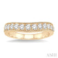 1 Ctw Round Cut Diamond 'V' Shape Band in 14K Yellow Gold