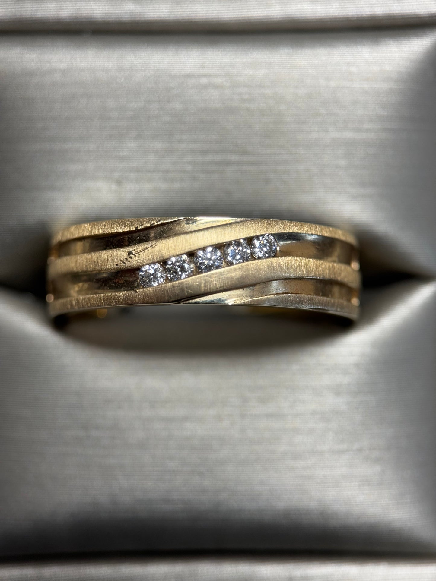 Mens Vintage Estate 14k Yellow Gold Diamond Ring .17ctw