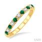 2.2 MM Round Cut Emerald and 1/5 Ctw Round Cut Diamond Precious Band in 14K Yellow Gold