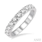 1 Ctw Round Cut Diamond Wedding Band in 14K White Gold