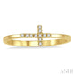 1/20 Ctw Cross Charm Round Cut Diamond Ladies Ring in 10K Yellow Gold