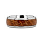 FORMENT Whiskey Barrel Inlaid Tungsten Men's Wedding Band With Domed Polished Edges Made From Genuine Whiskey Barrels - 