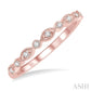 1/10 Ctw Marquise & Circular Mount Round Cut Diamond Stackable Band in 14K Rose Gold