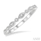 1/10 Ctw Marquise & Circular Mount Round Cut Diamond Stackable Band in 14K White Gold