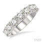 1 1/2 Ctw 7 Stone Round Cut Diamond Wedding Band in 14K White Gold