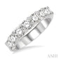 2 Ctw 7 Stone Round Cut Diamond Wedding Band in 14K White Gold