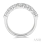 2 Ctw 7 Stone Round Cut Diamond Wedding Band in 14K White Gold