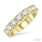 2 Ctw 7 Stone Round Cut Diamond Wedding Band in 14K Yellow Gold