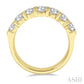 2 Ctw 7 Stone Round Cut Diamond Wedding Band in 14K Yellow Gold