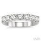 1 Ctw 7 Stone Round Cut Diamond Wedding Band in 14K White Gold