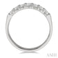 3/4 Ctw 7 Stone Round Cut Diamond Wedding Band in 14K White Gold