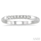 1/10 Ctw 7 Stone Round Cut Diamond Wedding Band in 14K White Gold