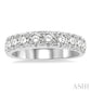 1 1/2 Ctw 11 Stone Round Cut Diamond Wedding Band in 14K White Gold