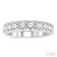 2 Ctw 11 Stone Round Cut Diamond Wedding Band in 14K White Gold