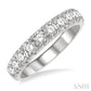 1 Ctw 11 Stone Round Cut Diamond Wedding Band in 14K White Gold