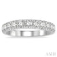 3/4 Ctw 11 Stone Round Cut Diamond Wedding Band in 14K White Gold