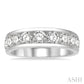 2 Ctw Channel Set 11 Stone Round Cut Diamond Wedding Band in 14K White Gold