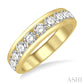 1 1/2 Ctw Channel Set 11 Stone Round Cut Diamond Wedding Band in 14K Yellow Gold