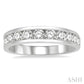 1 Ctw Channel Set 11 Stone Round Cut Diamond Wedding Band in 14K White Gold