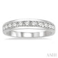 1/2 Ctw Channel Set 11 Stone Round Cut Diamond Wedding Band in 14K White Gold