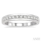 1/3 Ctw Channel Set 11 Stone Round Cut Diamond Wedding Band in 14K White Gold