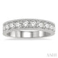 1 Ctw Round Cut Diamond Wedding Band in 14K White Gold