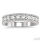 1 Ctw Round Cut Diamond Wedding Band in 14K White Gold