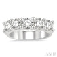 2 Ctw 5 Stone Round Cut Diamond Wedding Band in 14K White Gold