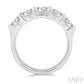 2 Ctw 5 Stone Round Cut Diamond Wedding Band in 14K White Gold