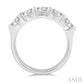 2 Ctw 5 Stone Round Cut Diamond Wedding Band in 14K White Gold