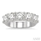 3 Ctw 5 Stone Round Cut Diamond Wedding Band in 14K White Gold