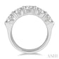 3 Ctw 5 Stone Round Cut Diamond Wedding Band in 14K White Gold