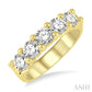 1 1/2 Ctw 5 Stone Round Cut Diamond Wedding Band in 14K Yellow Gold