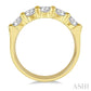 1 1/2 Ctw 5 Stone Round Cut Diamond Wedding Band in 14K Yellow Gold