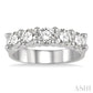 1 1/2 Ctw 5 Stone Round Cut Diamond Wedding Band in 14K White Gold