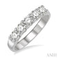 3/4 Ctw 5 Stone Round Cut Diamond Wedding Band in 14K White Gold