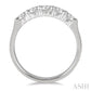 3/4 Ctw 5 Stone Round Cut Diamond Wedding Band in 14K White Gold