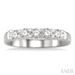 1/2 Ctw 5 Stone Round Cut Diamond Wedding Band in 14K White Gold