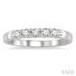 1/4 Ctw 5 Stone Round Cut Diamond Wedding Band in 14K White Gold