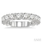 2 Ctw Lattice Round Cut Diamond Wedding Band in 14K White Gold