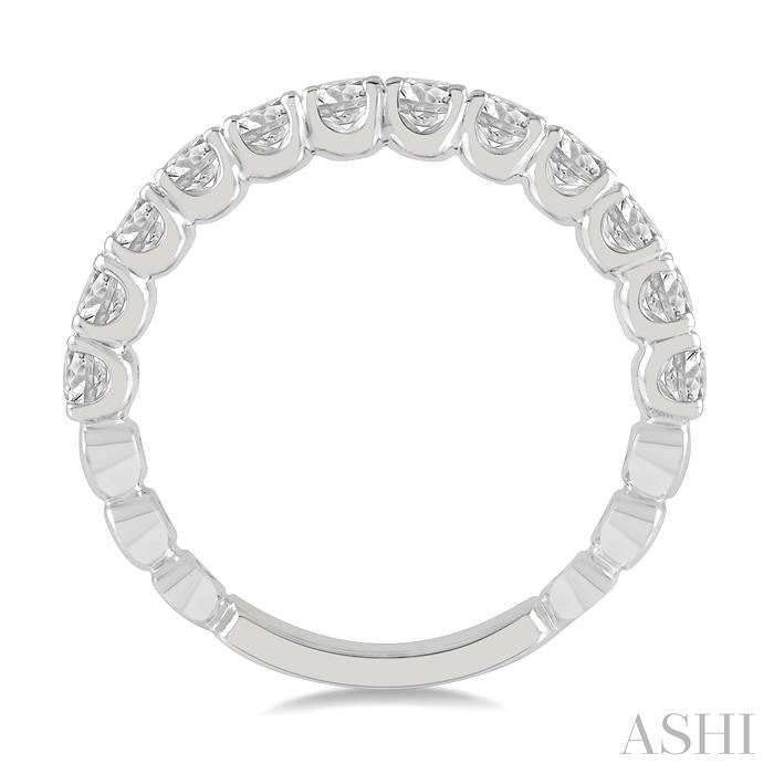 1 Ctw Round Cut Diamond Wedding Band in 14K White Gold