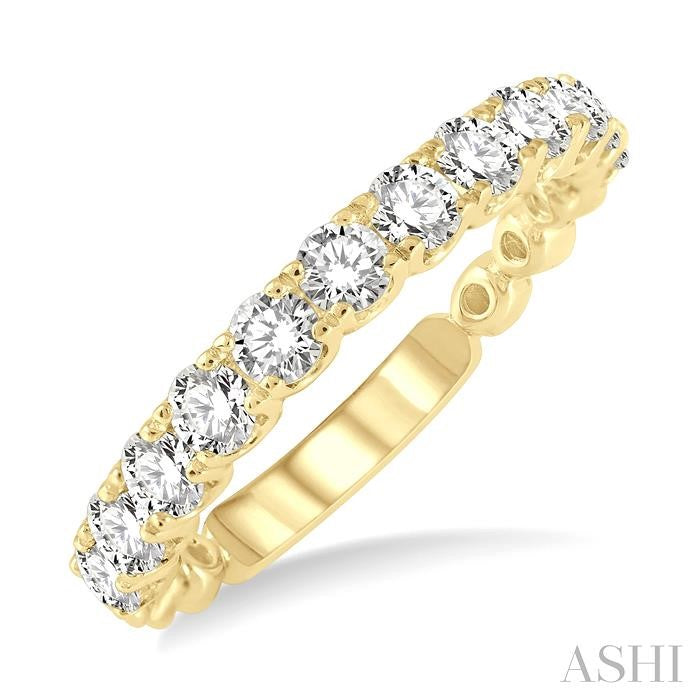 1 Ctw Lattice Round Cut Diamond Wedding Band in 14K Yellow Gold