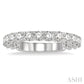3/4 Ctw Lattice Round Cut Diamond Wedding Band in 14K White Gold