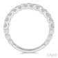 3/4 Ctw Lattice Round Cut Diamond Wedding Band in 14K White Gold