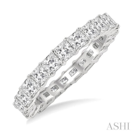 3 Ctw Eternity Princess Cut Diamond Wedding Band in 14K White Gold